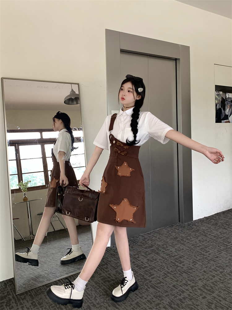 One-Shoulder Strap Denim Dress 2026 Summer Retro A-Line Slimming Short Dress - Image 4