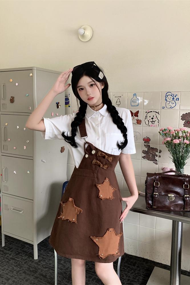One-Shoulder Strap Denim Dress 2026 Summer Retro A-Line Slimming Short Dress - Image 5